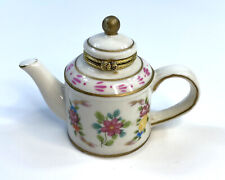 Porcelain Hinged Trinket Box Teapot Floral picture