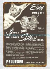 1954 Pflueger Skilkast Reel Fishing Tackle metal tin sign dorm room buy posters picture