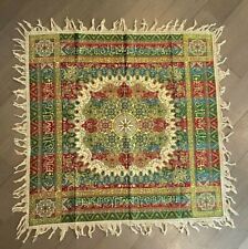 Vintage Silk Tapestry / Table Covering Multicolor with Fringe Border picture