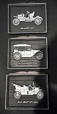 1 Set of 3 Vintage Collectable Cast Metal Wall Plaques FORD, MAXWELL & CHEVROLET picture