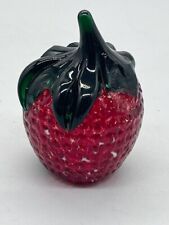Gibson Glass 1992  Red Strawberry Paperweight Art Glass picture