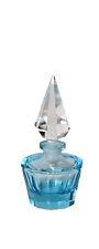 Vintage Hand Cut Crystal House Of Global Art Blue Perfume Bottle Japan 4.25