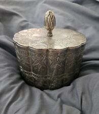 Vintage International Silver Co Oval Trinket Box 4 1/2