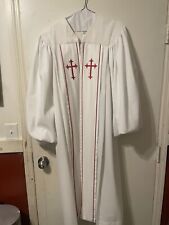 Murphy Robes Clergy Pastor Priest Cosplay White Red Embroidered Chest 46 L 58 picture