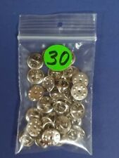 30 X CHROME MILITARY BUTTERFLY HAT PIN TIE TAC BADGE BACK CLUTCH CLUTCHES-30 PCS picture