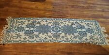 Antique Tapestry Mantle Scarf Table Runner Floral 16x48 Inch Plus Fringe FLAWS picture