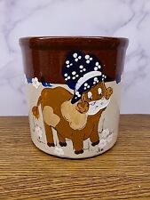 r r p co roseville ohio pottery crock Hand Painted Cow picture
