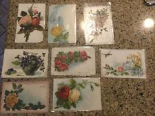 Vtg Postcard Lot (8) Ephemera Flowers Early 1900s New/used L4 picture