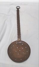 Vintage Solid Copper Spoon Strainer Paddle Primitive picture