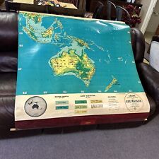 Crams Physical Political Map Of Australia  Pull Down Roll up Large picture