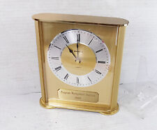 Benchmark Quartz Descktop Clock Brushed Brass Made In Germany picture