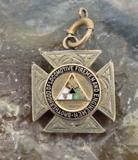 Locomotive Firemen Enginemen Railroad + Masonic Watch Fob Gold Filled GF BofLF&E picture
