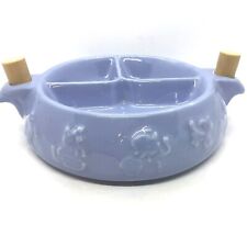 1950's Hankscraft Divided Baby Food Warming Dish 962 Blue Ceramic picture