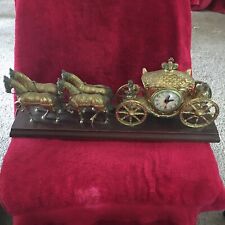 VINTAGE ELECTRIC UNITED CLOCK CORP  FOUR HORSES CARRIAGE picture