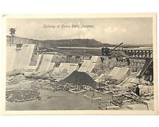 Antique Vtg 1907-14 Panama Canal Divided Back Postcard Spillway at Gatun Dam picture