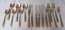 partial set 17 pc Majesco Stainless Steel flatware Woodbridge pattern USA made picture