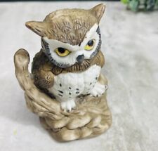 Vintage Enesco Owl Porcelain Figurine Collectible Wild Bird Japan 1979 Brown picture