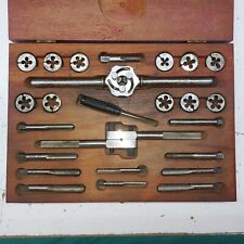 VINTAGE ACE TAP & DIE SET #62 MFG HENRY L. HANSON CO. 24 PC. WOOD BOX MADE IN US picture