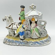 Vintage Porcelain Luster Pastels Cinderella Horse Carriage Figurine Occ Japan picture