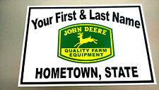 PERSONALIZED JOHN DEERE TRACTOR (QUALITY FARM EQUIPMET) ALUMINUM NAME SIGN picture