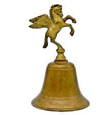 Vintage Pegasus Solid Brass Heavy Bell 6.5 Inches Tall Winged Horse-A36 picture