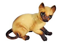Small Siamese Sitting Cat Kitten Ceramic Figurine 3.25