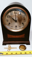 Antique SETH THOMAS Westminster Chime Mantel Clock 124A Round top Perfect Time picture