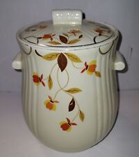 Hall's Superior China Jewel Tea Autumn Leaf Rayed Cookie Jar Lid Canister VTG picture