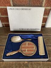 Vintage Towle Silversmiths 3 Piece Child Dresser Set ~ Opened box, never used. picture