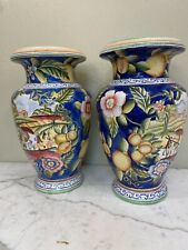 Pair of Porcelain Vases - Fruit & Flowers picture