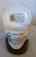 Robert Burns Grace Teacup plate Selkirk Scottish Poem Royal Stafford +wood stand picture