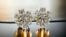Vintage 1950s Weiss Signed Crystal Clear Austrian Rhinestone Clip on Earring Set picture