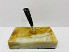 Vintage Marble Alabaster Base Swivel Pen Holder 4