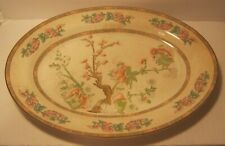 Antique EDWIN M KNOWLES China Serving Platter w Oriental Flower Pattern picture