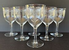 Fostoria Etched Lily Of The Valley Water Goblets 6 1/2” Set of 6 Circa 1915 picture