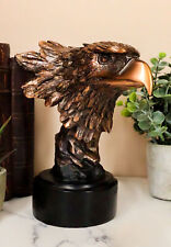 Majestic American Bald Eagle Head Bust Electroplated Bronze Figurine With Base picture