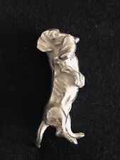 Pewter DACHSHUND HOUND Shoe Slipper Silver Metal Figurine Y picture