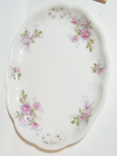Edwin Knowles Platter Oval Serving Platter Pink Roses 22K Gold Trim picture