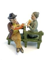 Lefton Vintage Figurine Old Couple On Bench With Yarn picture