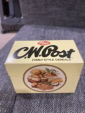 Vintage C. W. Post Recipe Box & Metal Mint Post Cereal picture