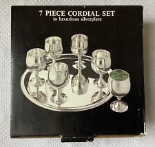 Vintage 7-piece Godinger Silverplate Cordial Set in Box, New York picture