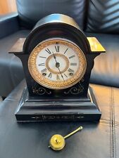 Antique Working Ansonia Cast Iron (11lb) Mantle Clock #175 Cleaned/Oiled w/Key picture