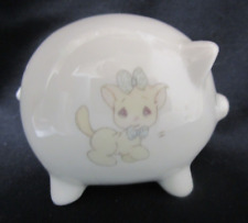 Precious Moments Porcelain Piggy Bank, 1985, Cute Kitten Both Sides, INV 67616 picture