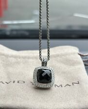 DAVID YURMAN 925 Sterling Silver 11mm Albion BLACK ONYX & Diamonds Necklace 20in picture