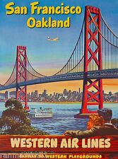 San Francisco Oakland California United States Travel Advertisement Poster  picture
