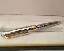 Luxury 163 Metal Series Stripes Silver + Gold Clip 0.7mm nib Ballpoint Pen picture