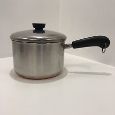 REVERE WARE Copper Clad Bottom 3 Qt Sauce Pan Pot 1801 &Lid picture