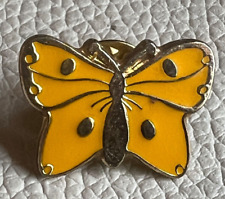 BUTTERFLY YELLOW ENAMEL UNKNOWN SOURCE pin badge lapel brooch picture
