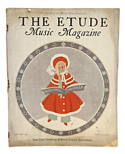Vintage THE ETUDE Music Magazine January 1932 Cover Art By Sophie Wilson picture
