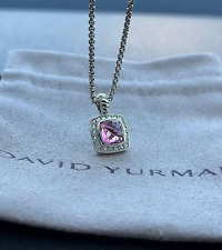DAVID YURMAN Sterling Silver 7mm Albion Tourmaline Pave Diamond  Necklace 18 Inc picture